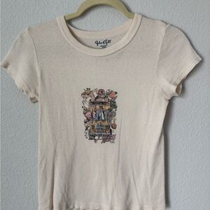 Brandy Melville Cream Graphic Tee